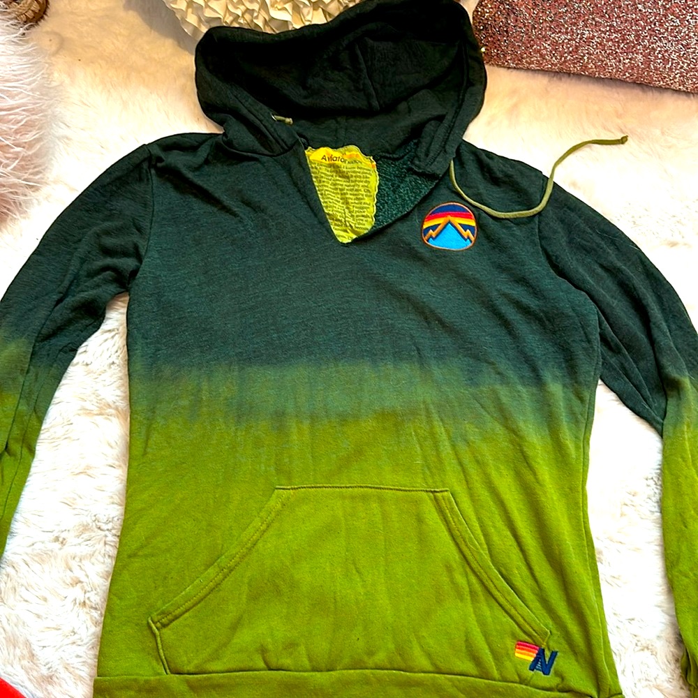 Aviator Nation Dip Dye Sweatsuit. Medium Top, Small Bottom